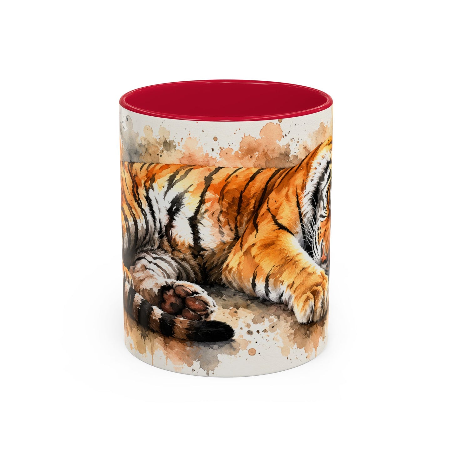 Tasse Tigre Aquarelle – Mug Tigre Endormi Relaxant – Cadeau Animal Sauvage Homme Femme 325ml
