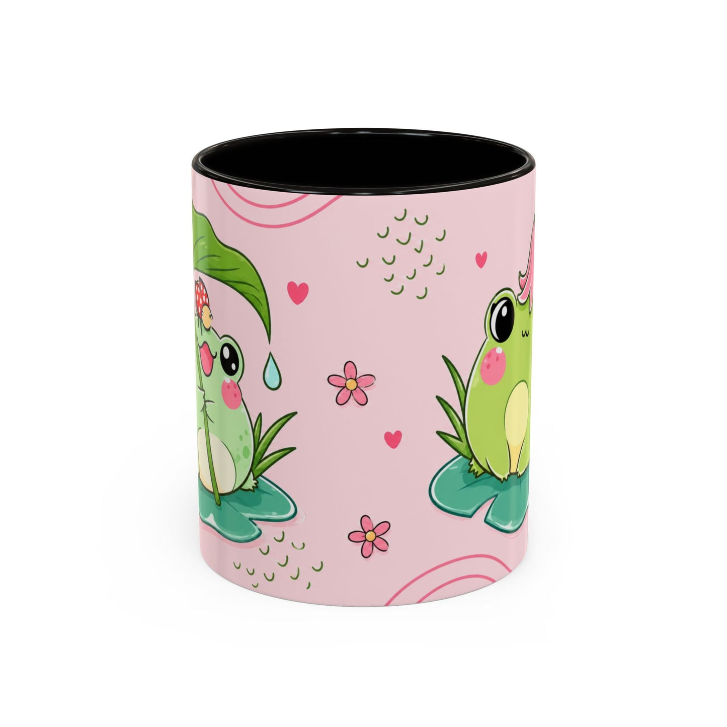 Tasse Grenouilles Kawaii – Mug Cute avec Frogs Pastel et Fleurs – Cadeau Mignon Enfant Fille 325ml