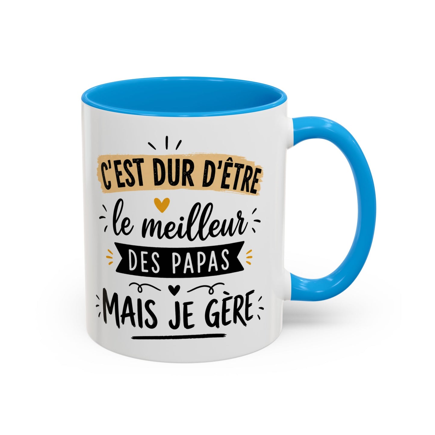 Tasse C’Est Dur D’Être Le Meilleur Des Papas Mais Je Gère – Mug Humour Papa Vintage – Cadeau Fête des Pères 325ml