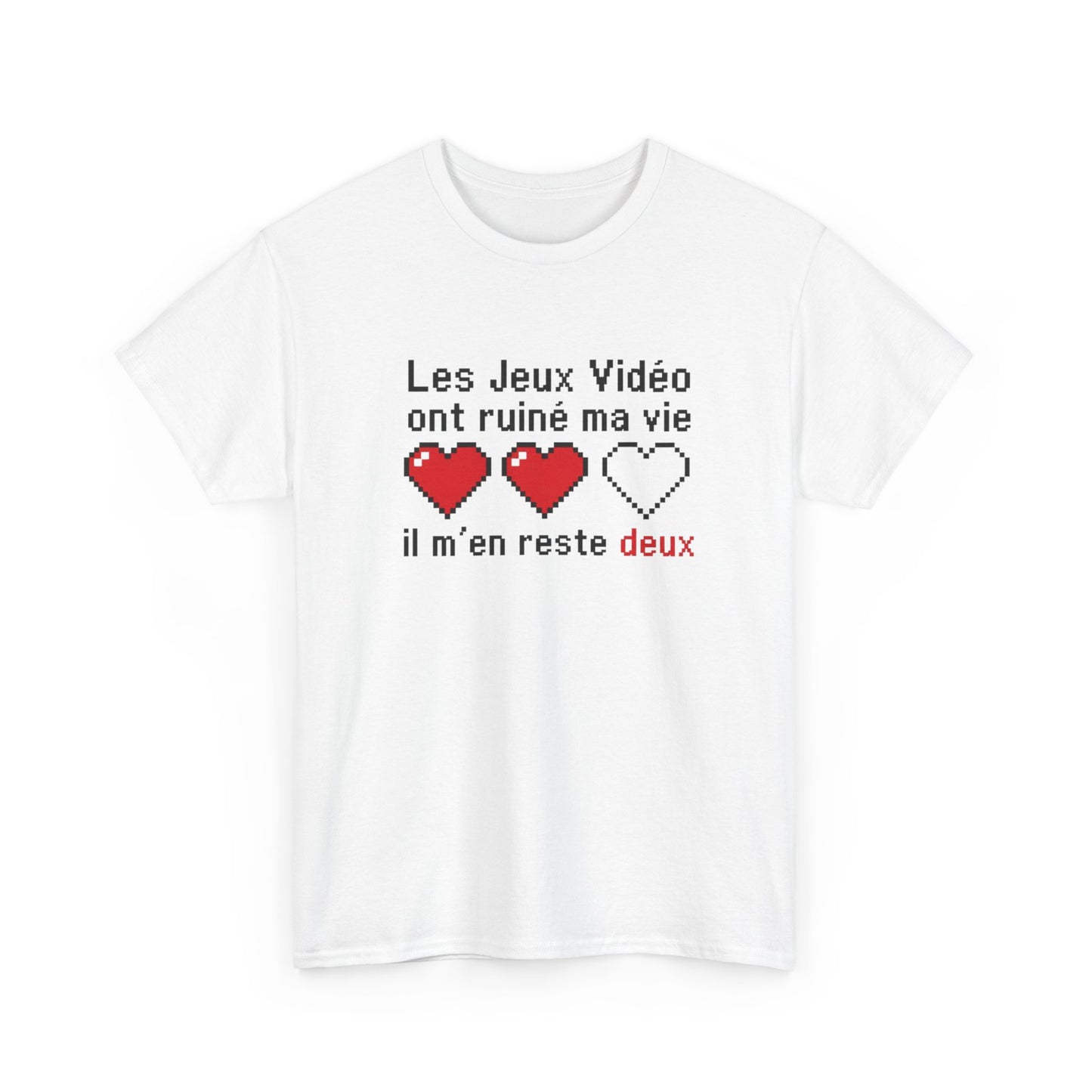 T-Shirt Gamer Humour Homme Femme – Les Jeux Vidéo Ont Ruiné Ma Vie Il M’en Reste Deux – Tee Shirt Gaming Geek Retro Pixel