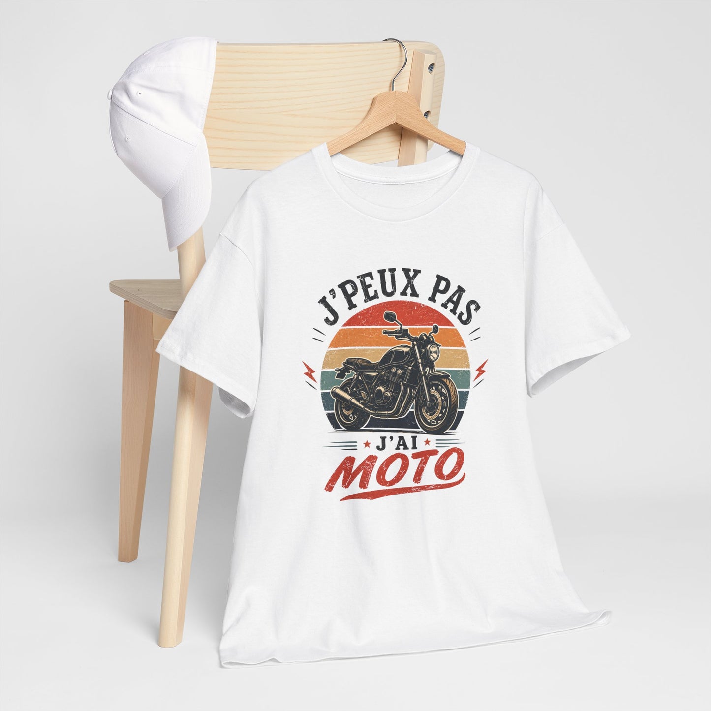 T-Shirt Moto Humour Homme Femme – J’Peux Pas J’Ai Moto – Tee Shirt Motard Vintage