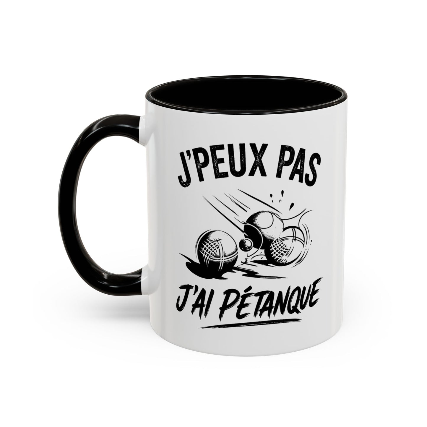 Mug Pétanque Humour – J’Peux Pas J’ai Pétanque – Tasse Drôle Joueur de Pétanque Cadeau Homme Femme Céramique 325ml
