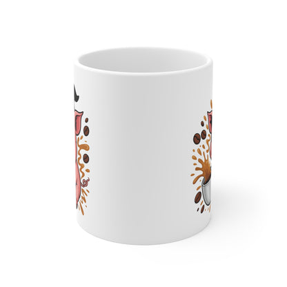 Mug Cochon Sorcier Halloween 325ml – Tasse Céramique Drôle avec Café Débordant – Cadeau Original Fête d’Halloween