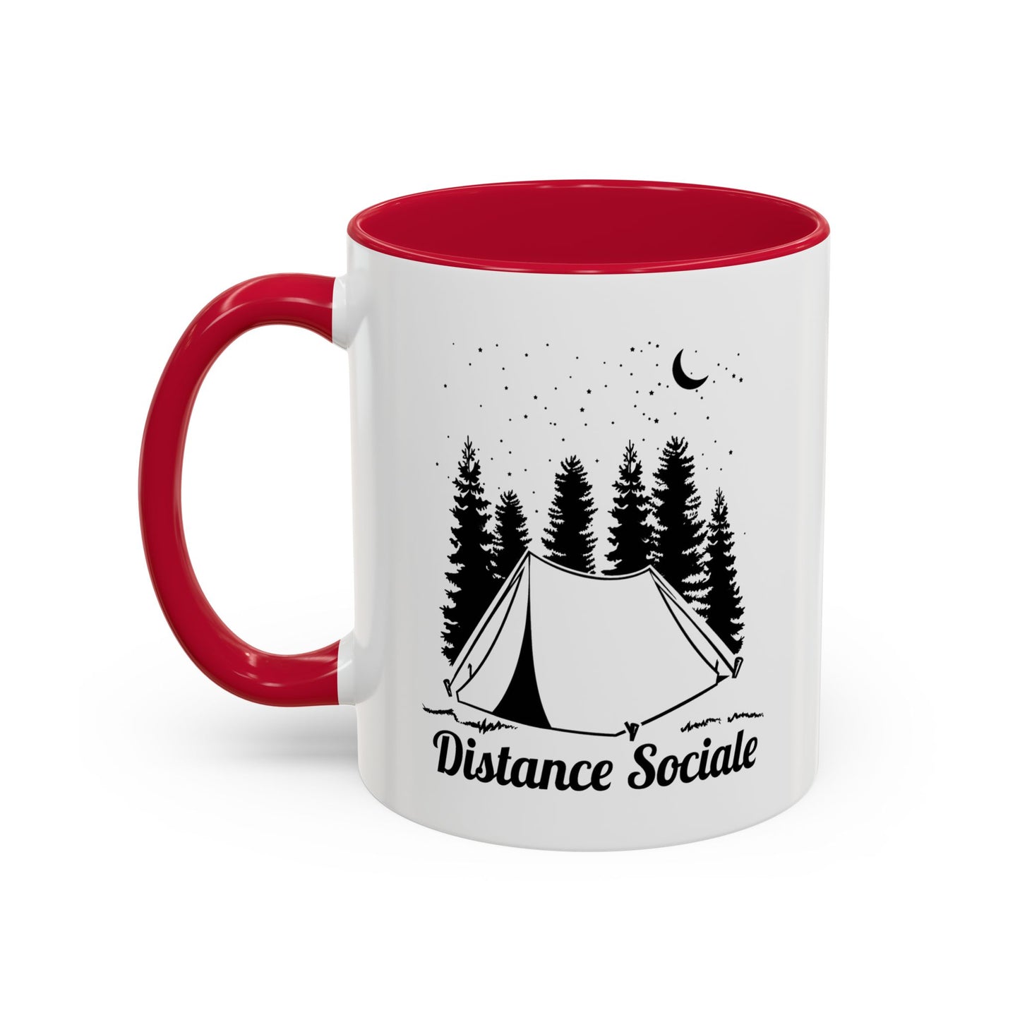 Mug Camping Homme et Femme – Tasse Humour Campeur Nature Forêt – Idée Cadeau Randonnée Bivouac Tente Plein Air Aventurier – 325 ml Noir Bleu Rouge