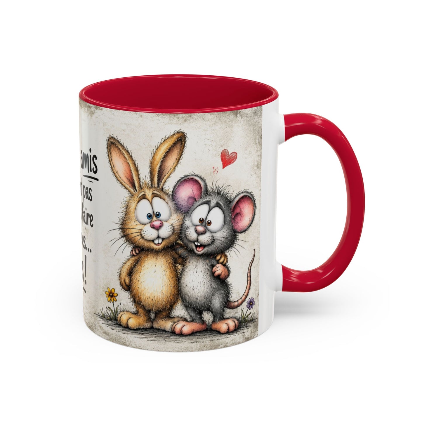 Tasse Humour Amitié Animaux Mignons – Les Vrais Amis Ne Laissent Pas Leurs Amis Faire Des Bêtises Seuls – Cadeau Ami 325ml