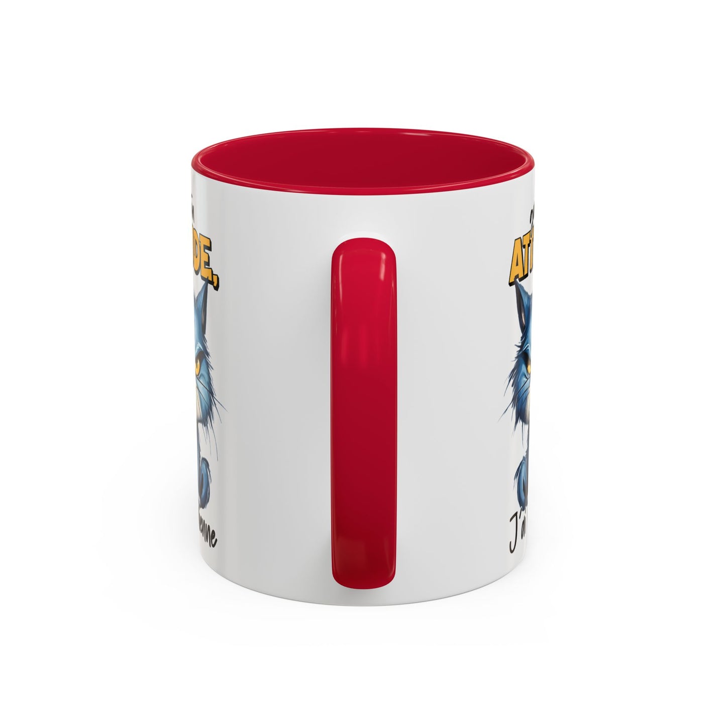 Tasse Garde Ton Attitude J’Ai La Mienne – Mug Chat Grincheux Humour Drôle 325ml