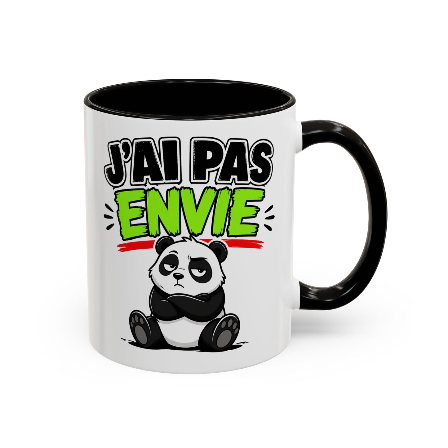 Mug Drôle J’ai Pas Envie – Tasse Humoristique Panda Fatigué – Cadeau Humour Bureau Café 325ml