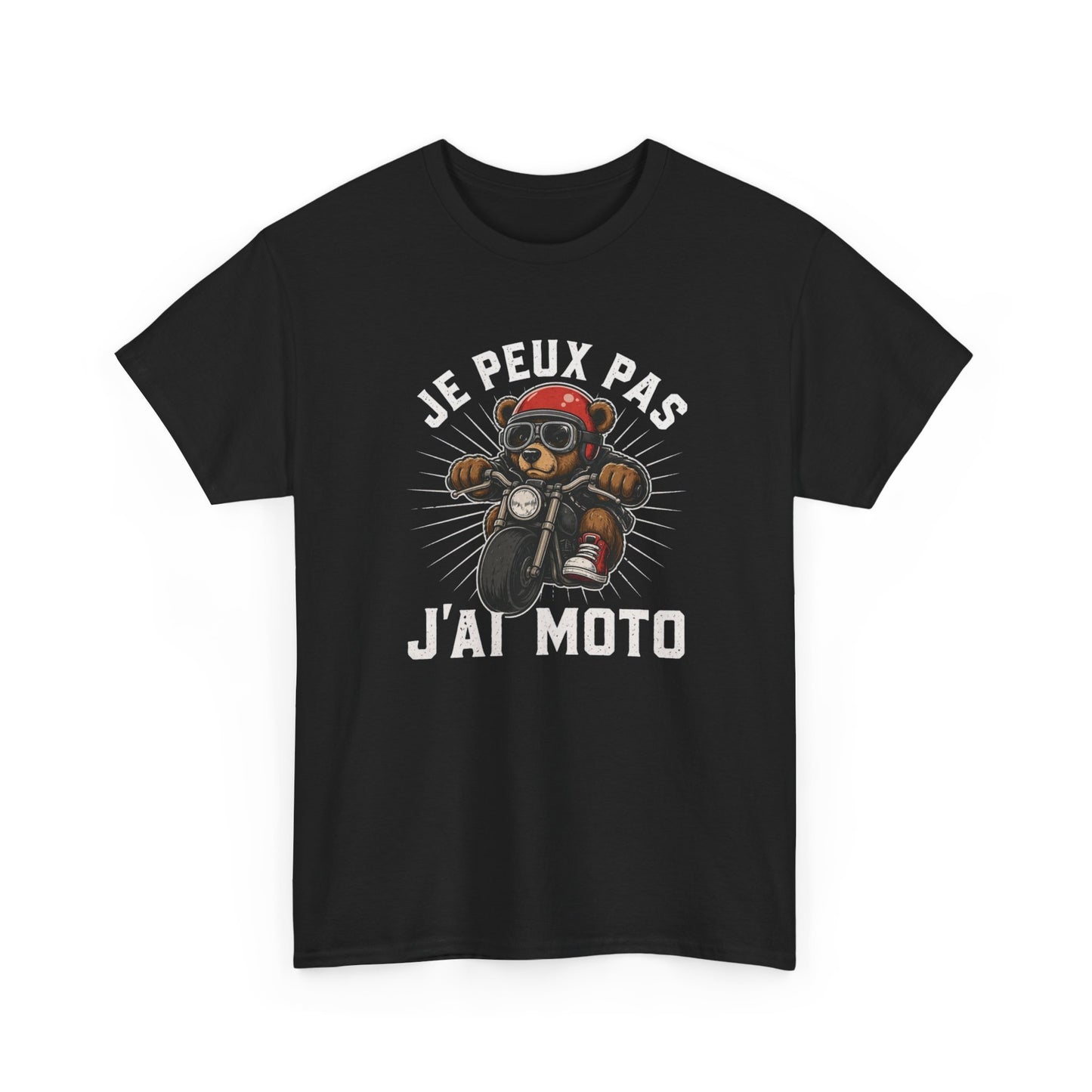 T-Shirt Je Peux Pas J’ai Moto Homme Femme – Tee Shirt Motard Humour – Cadeau Biker Moto Noir Blanc Gris
