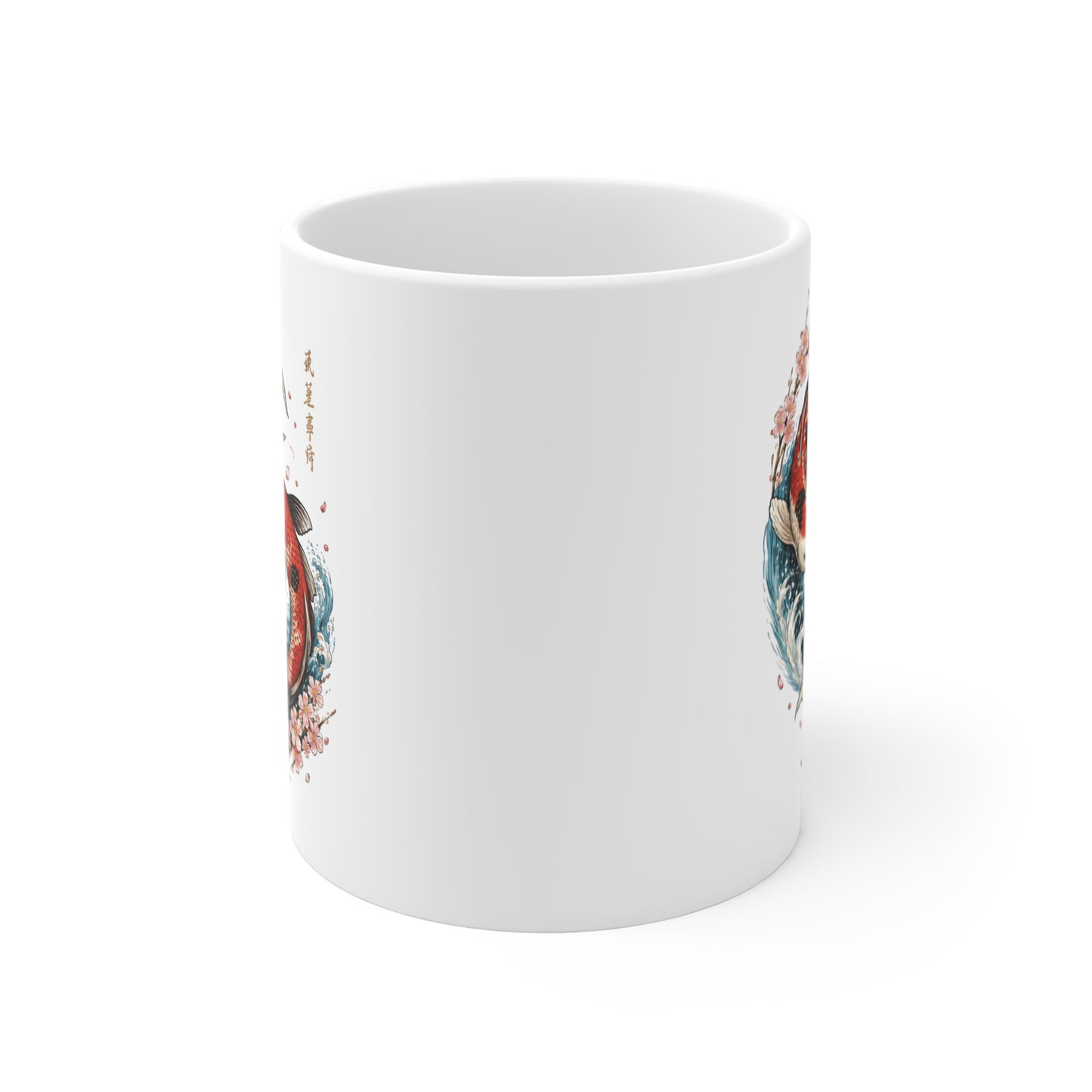 Mug Carpes Koi Japonaises – Tasse Art Japonais Yin Yang – Fleurs de Cerisier – Cadeau Zen et Nature 325 ml