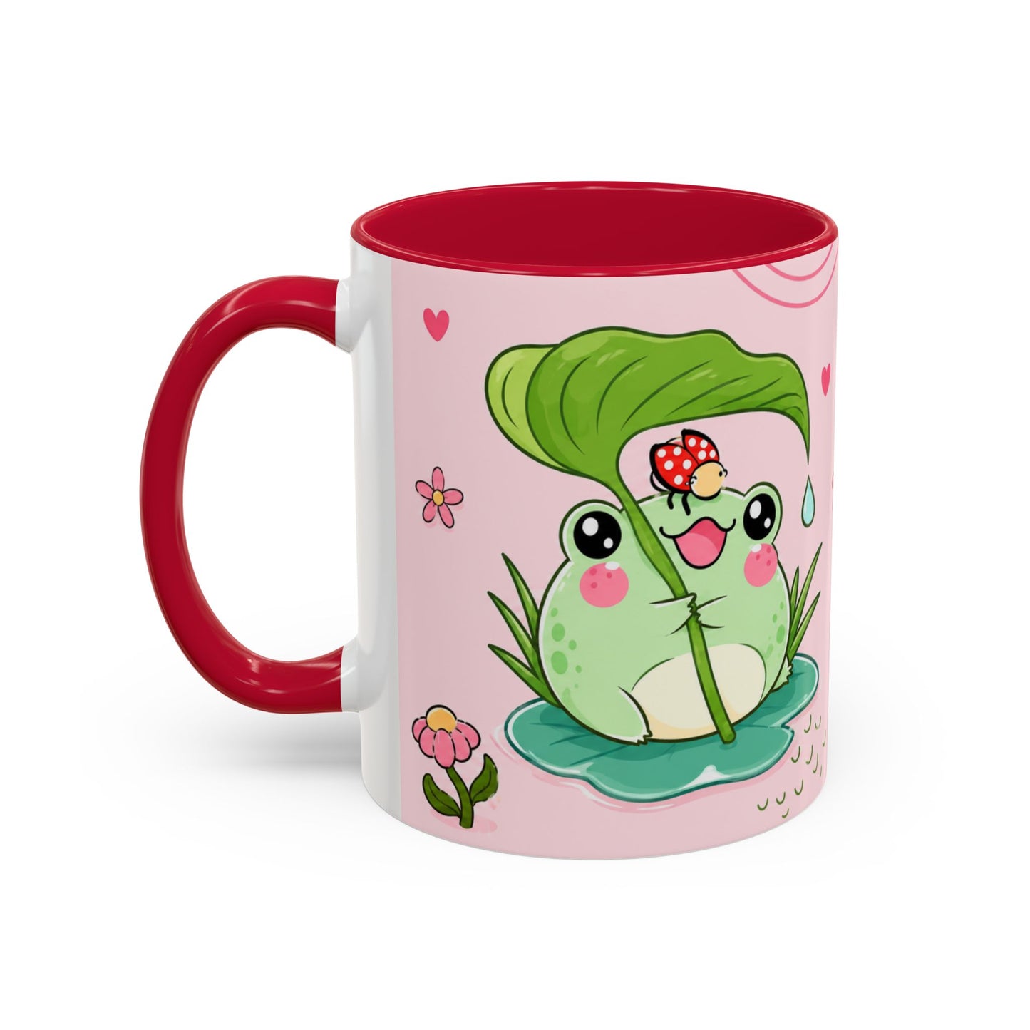 Tasse Grenouilles Kawaii – Mug Cute avec Frogs Pastel et Fleurs – Cadeau Mignon Enfant Fille 325ml