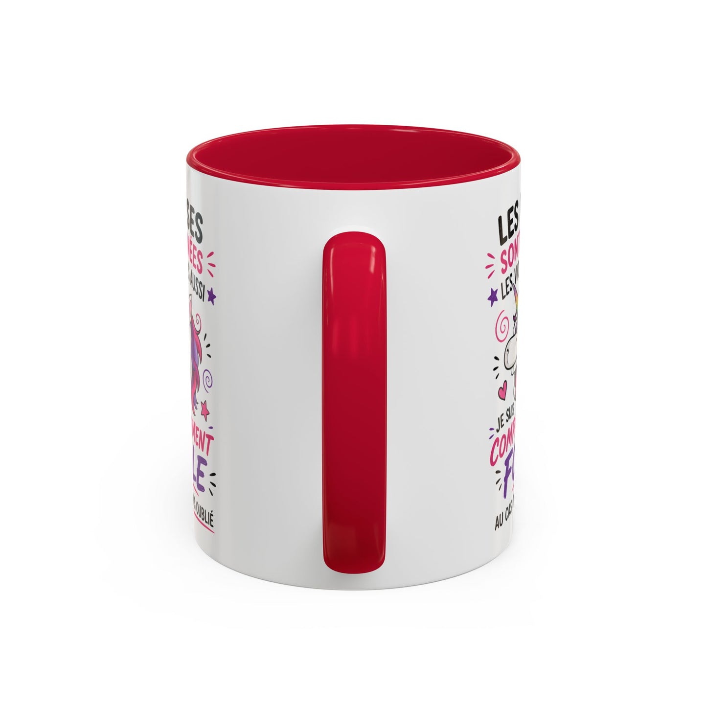 Tasse Licorne Humoristique Femme – Je Suis Complètement Folle – Mug Drôle Licorne Arc-en-Ciel 325ml