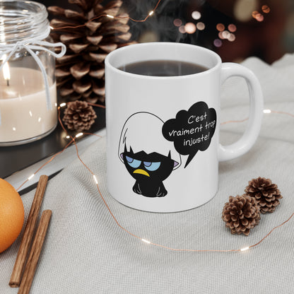 Mug Céramique Calimero Grognon – Tasse Humour “C’est Vraiment Trop Injuste” 325ml – Cadeau Original Café