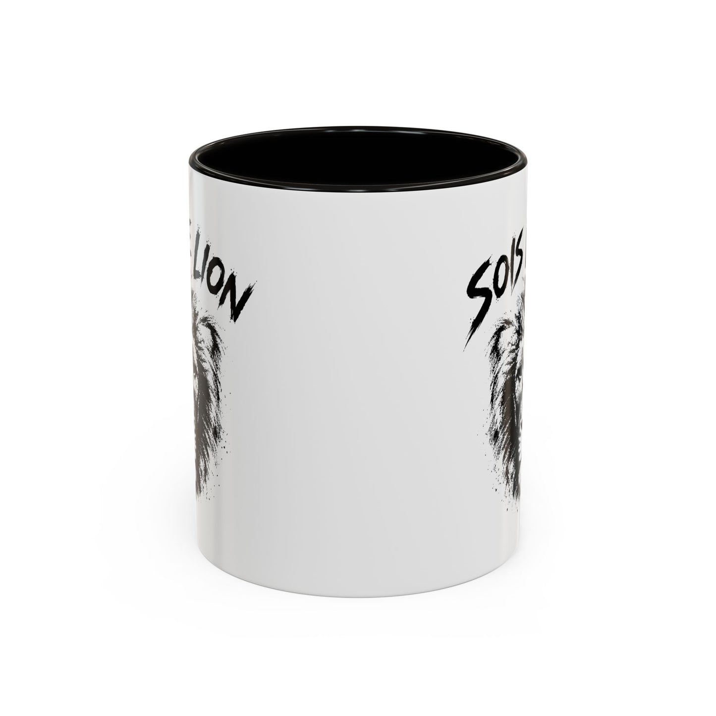 Mug Lion Motivant – Tasse Animaux Sauvages – Cadeau Original Homme et Femme, Courage Force Caractère Noir Bleu Rouge