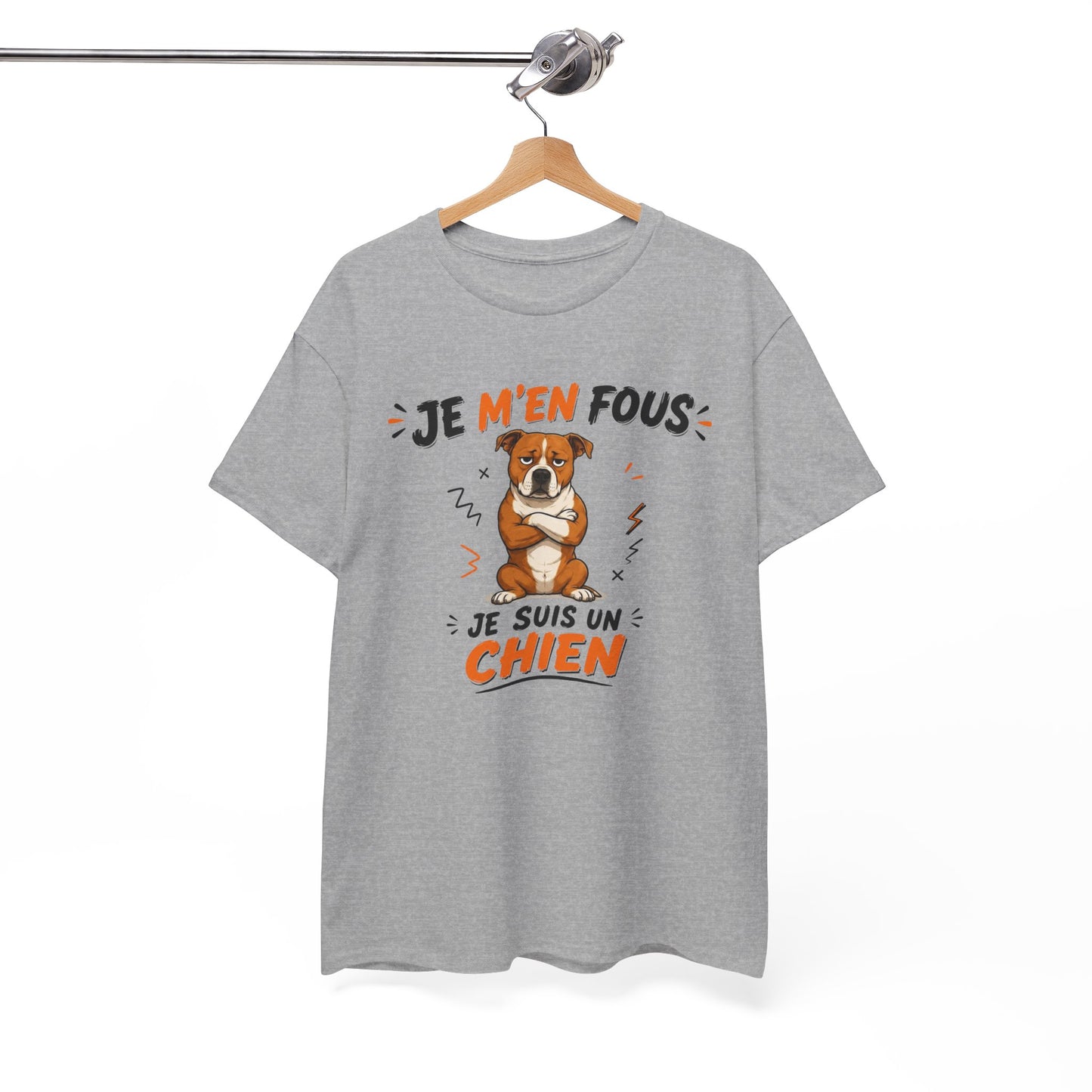 Tee-Shirt Je M’en Fous Je Suis Un Chien – Chien Drôle Humoristique – Cadeau Homme Femme Amoureux des Chiens