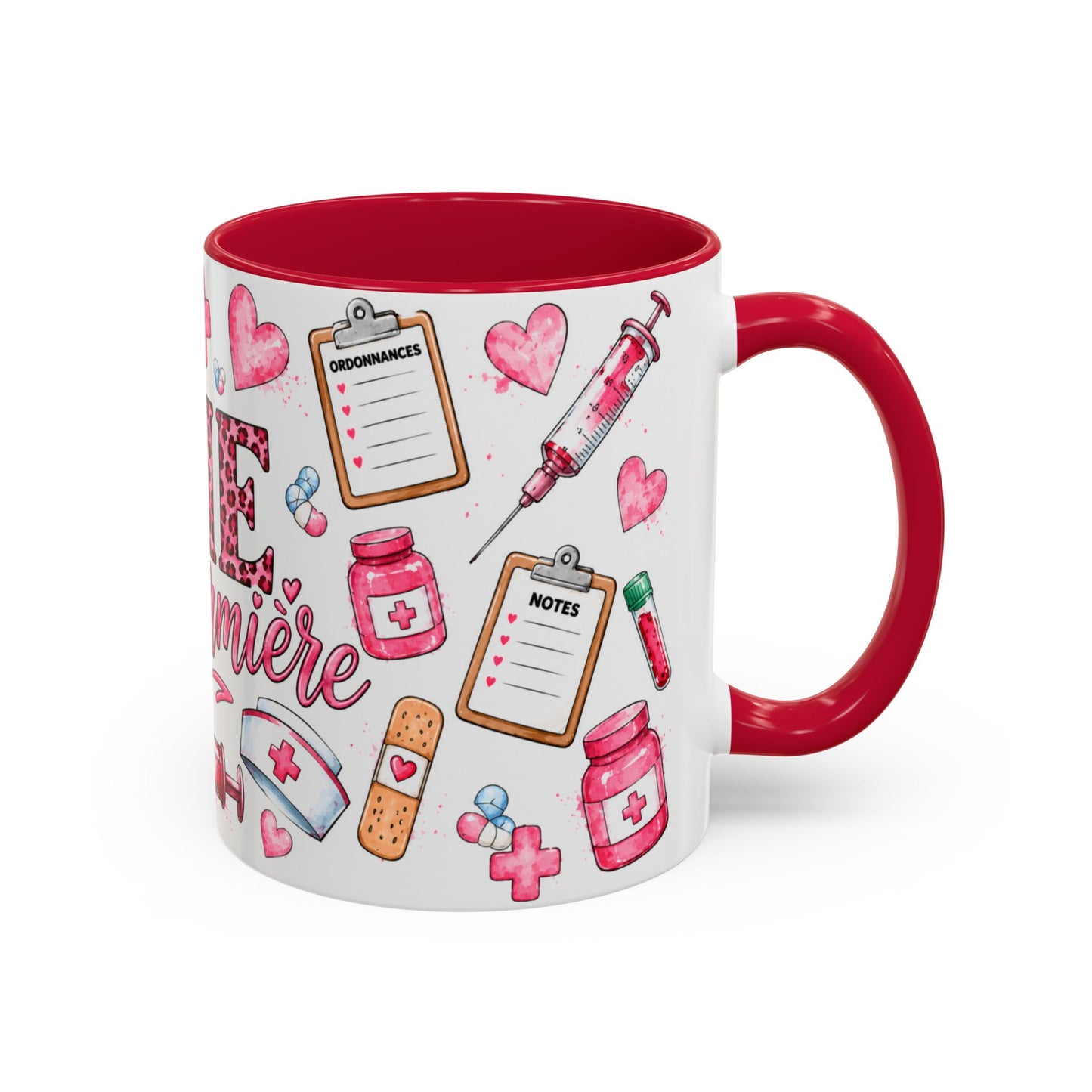 Tasse Vie d’Infirmière – Mug Infirmière Rose et Léopard – Cadeau Personnel Soignant Femme 325ml