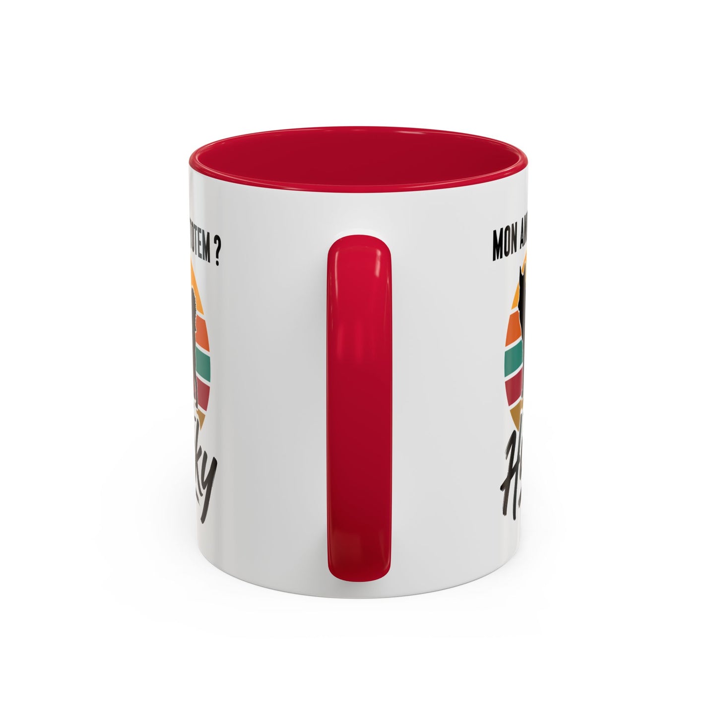 Mug Husky Homme et Femme – Tasse Chien pour Maître et Maîtresse – Cadeau Amoureux du Husky – Idée Cadeau Propriétaire et Passionné de Chiens – 325 ml Noir Bleu Rouge