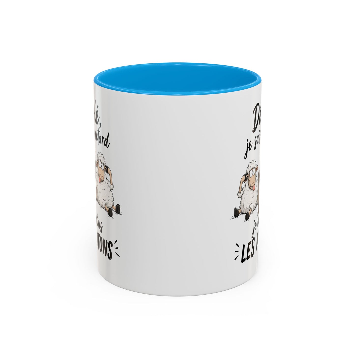 Tasse Humour Moutons – Désolé Je Suis en Retard Je Comptais les Moutons – Mug Rigolo et Original 325ml