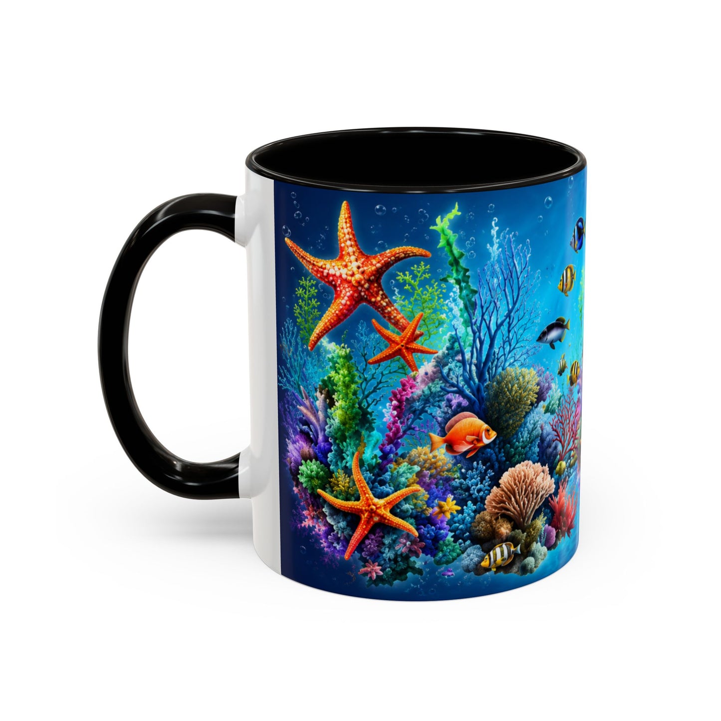 Tasse Tortue Marine Océan Tropical – Mug Fonds Marins Colorés et Poissons Exotiques – Cadeau Mer 325ml