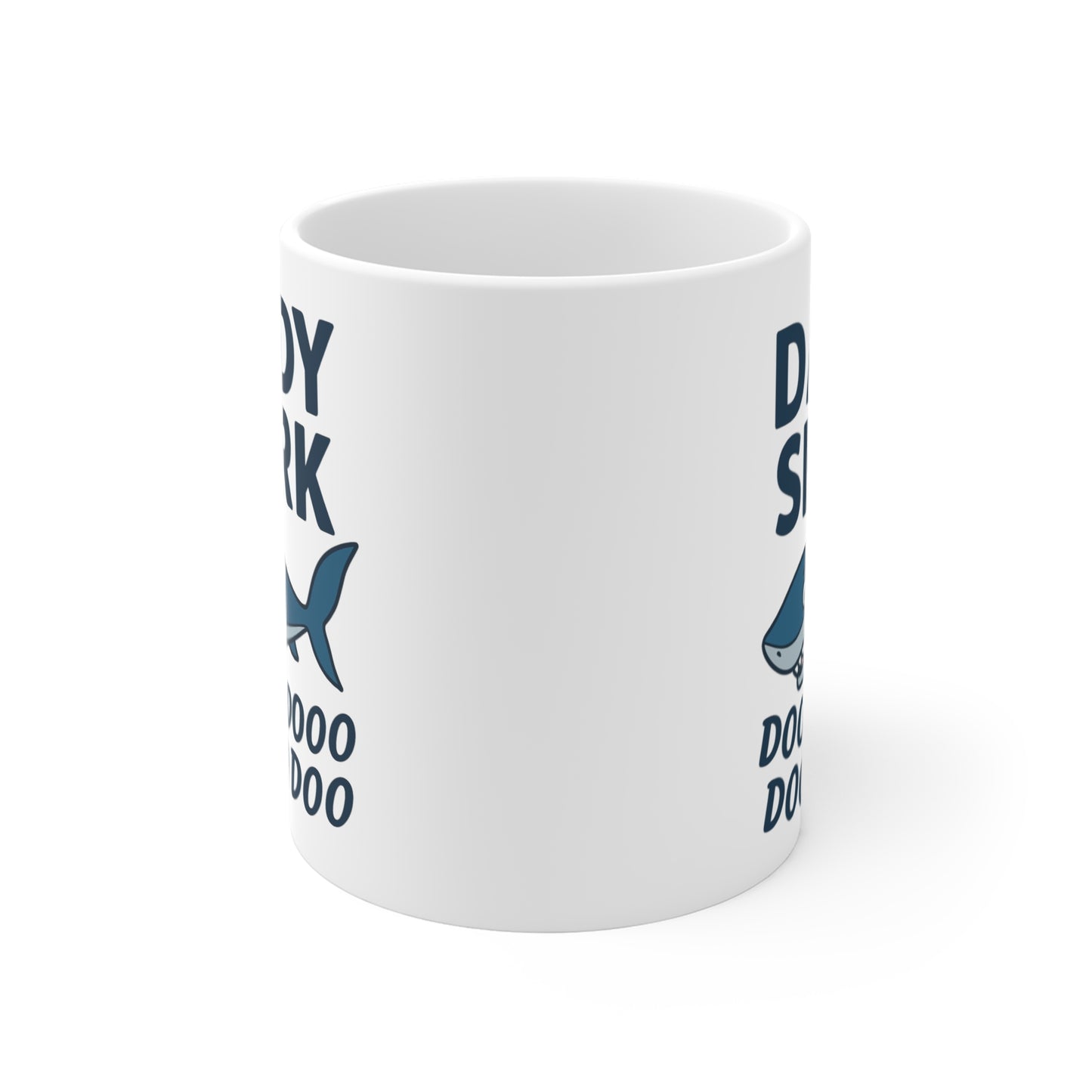 Tasse Céramique 325ml “Daddy Shark” – Mug Requin Papa – Cadeau Drôle pour Papa et Famille