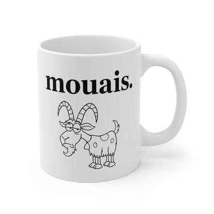 Tasse Humour Mouais – Mug Chèvre Drôle Minimaliste – Cadeau Original 325ml
