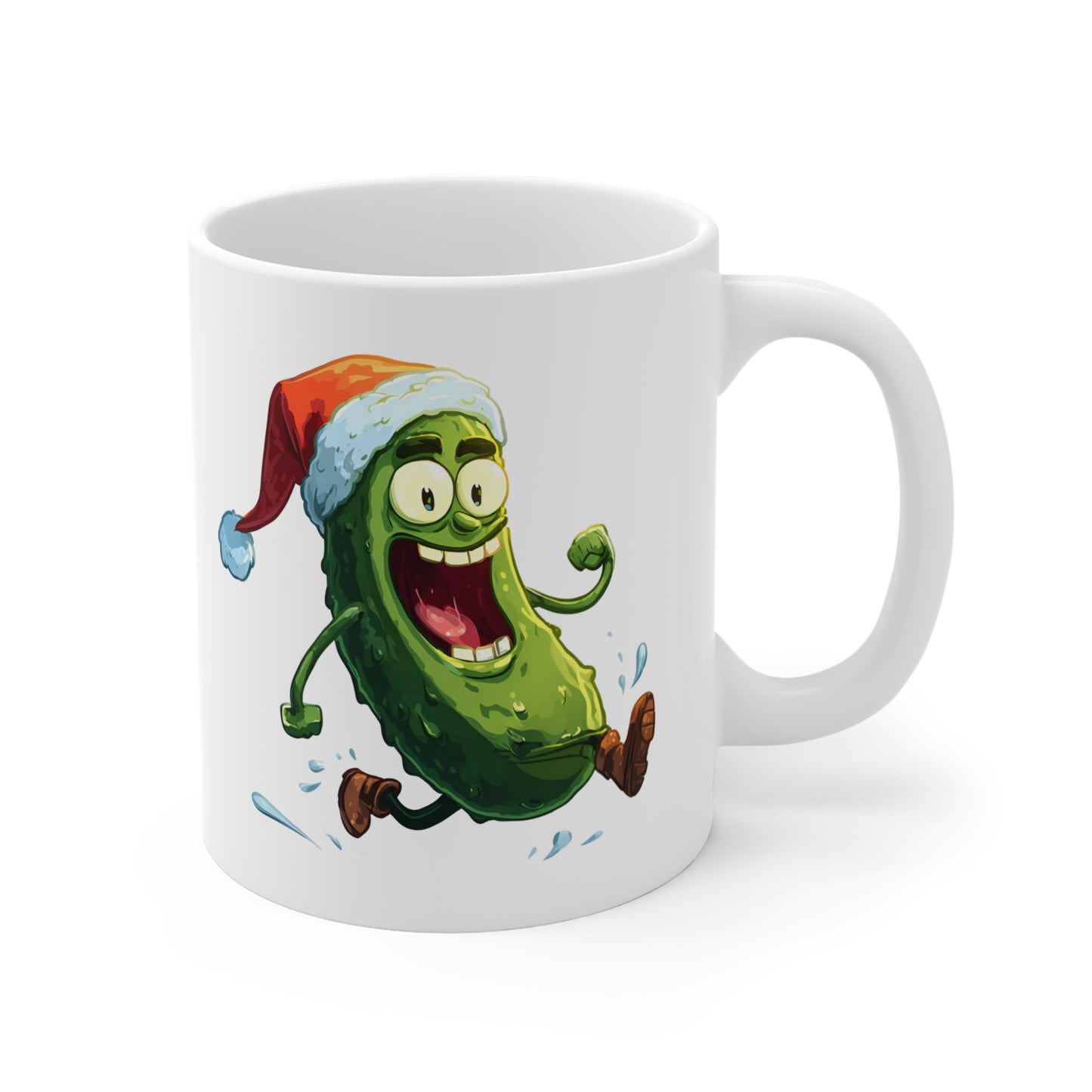 Mug Cornichon de Noël – Tasse Humour Festif Cartoon – Cadeau Drôle Original Céramique 325ml