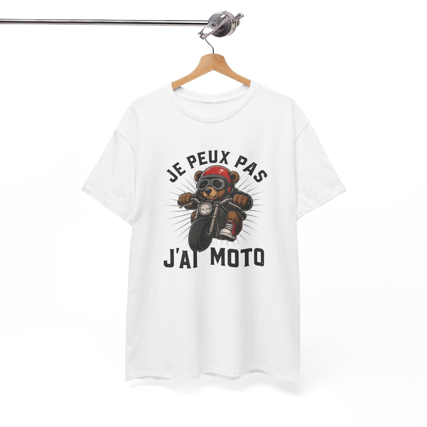 T-Shirt Je Peux Pas J’ai Moto Homme Femme – Tee Shirt Motard Humour – Cadeau Biker Moto Noir Blanc Gris