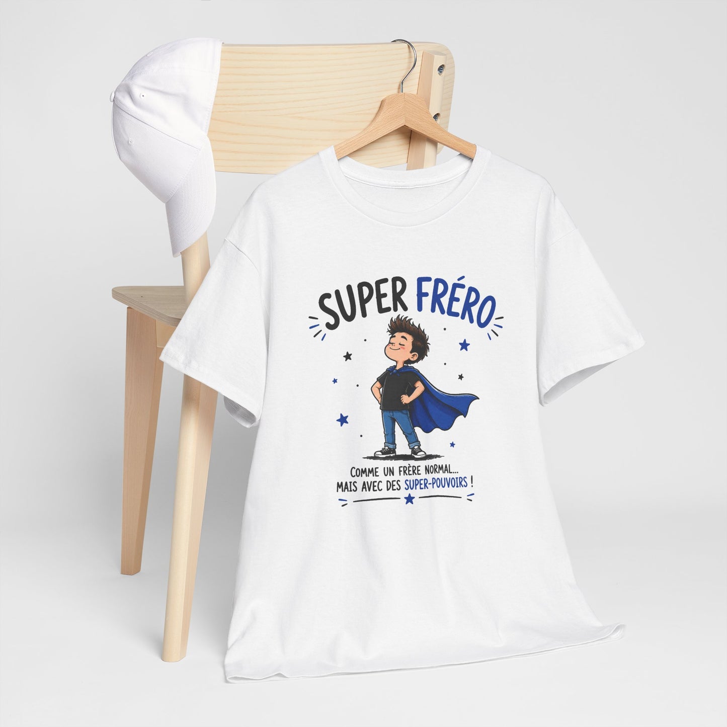 Tee Shirt Frère Homme – Super Fréro Comme un Frère Normal Mais Carrément Super – T-Shirt Humour Cadeau Original
