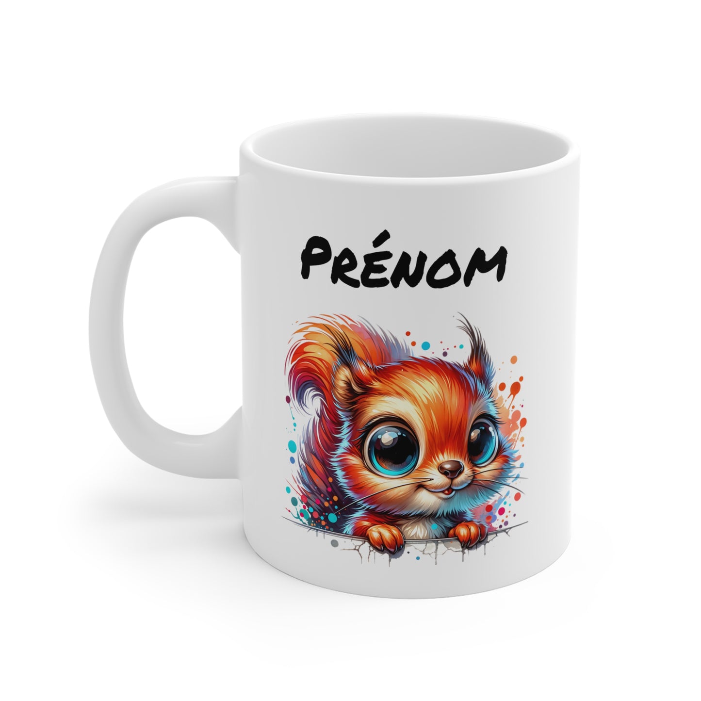 Tasse Personnalisable Écureuil Mignon – Mug Prénom Animal Rigolo – Cadeau Original 325ml