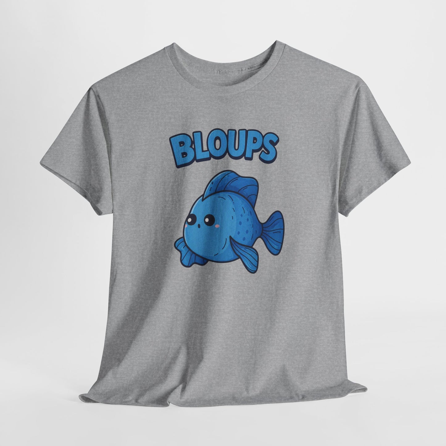 T-Shirt Humour Poisson Homme – Bloups Poisson Drôle Kawaii – Cadeau Original Amateur d’Aquarium et Animaux Marins