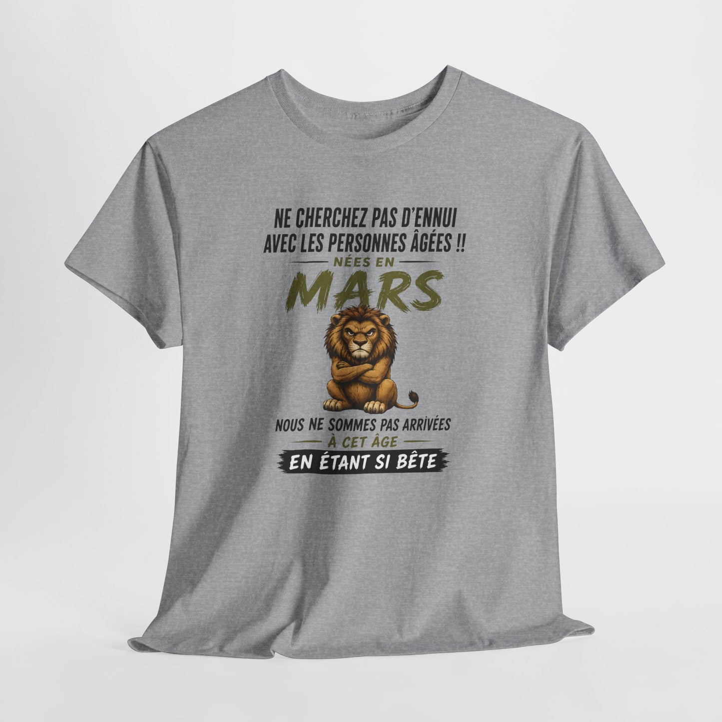 Tee-Shirt Retraité Mars Humour – Cadeau Anniversaire Senior Homme Femme – Lion Drôle Retraite