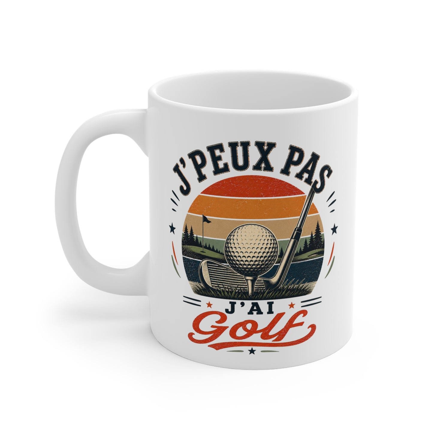 Tasse J’Peux Pas J’Ai Golf – Mug Humour Golfeur Vintage – Cadeau Sport Homme Femme 325ml