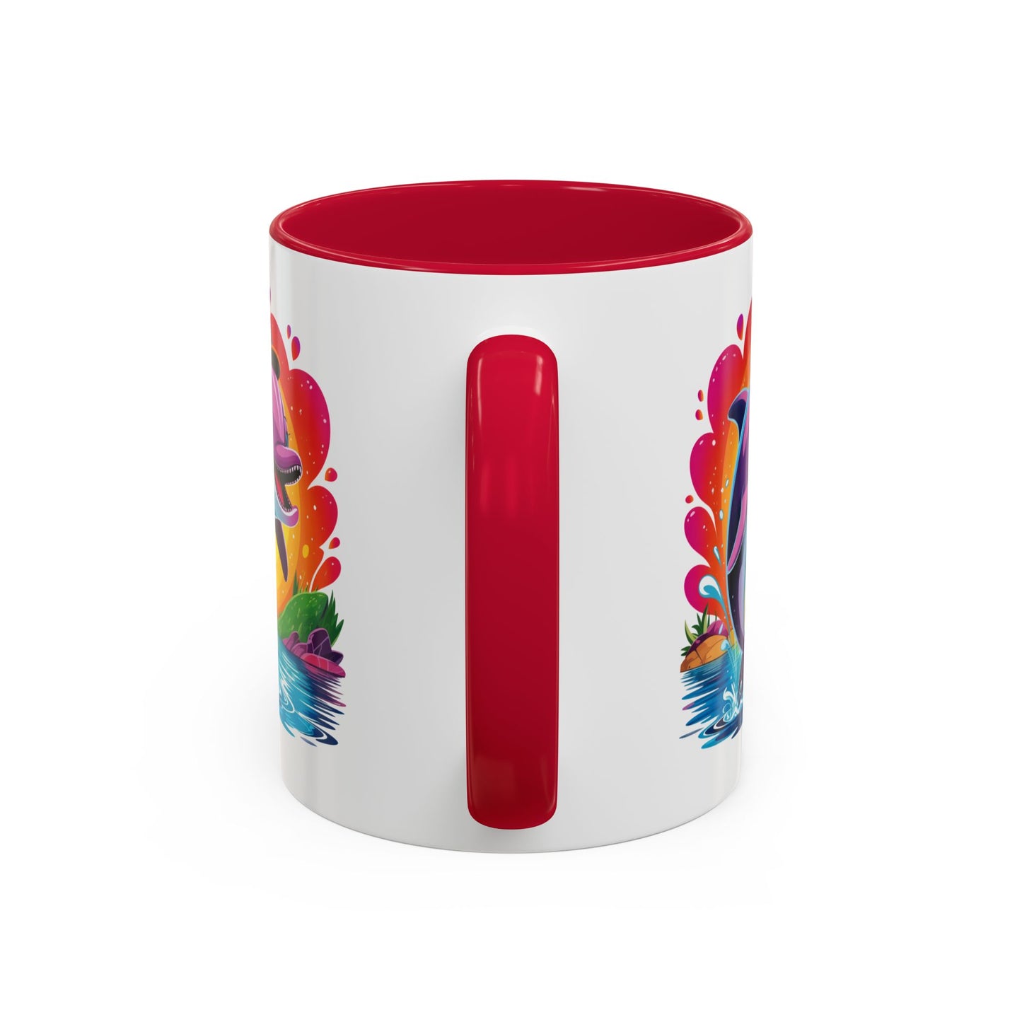 Mug Dauphin Mignon – Tasse Design Océan avec Arc-en-ciel et Soleil – Cadeau Original 325ml