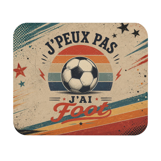 Tapis de Souris Football Homme J'Peux Pas J'Ai Foot – Cadeau Humour Footballeur Ballon de Football Vintage Bureau Ordinateur