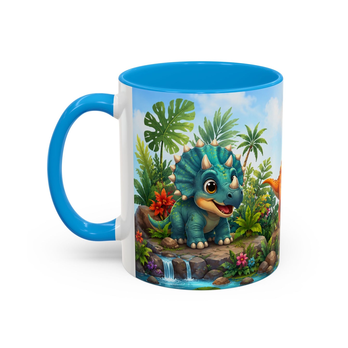 Tasse Dinosaures Mignons – Mug Dinosaure Kawaii Jungle Tropicale – Cadeau Enfant Garçon Fille 325ml