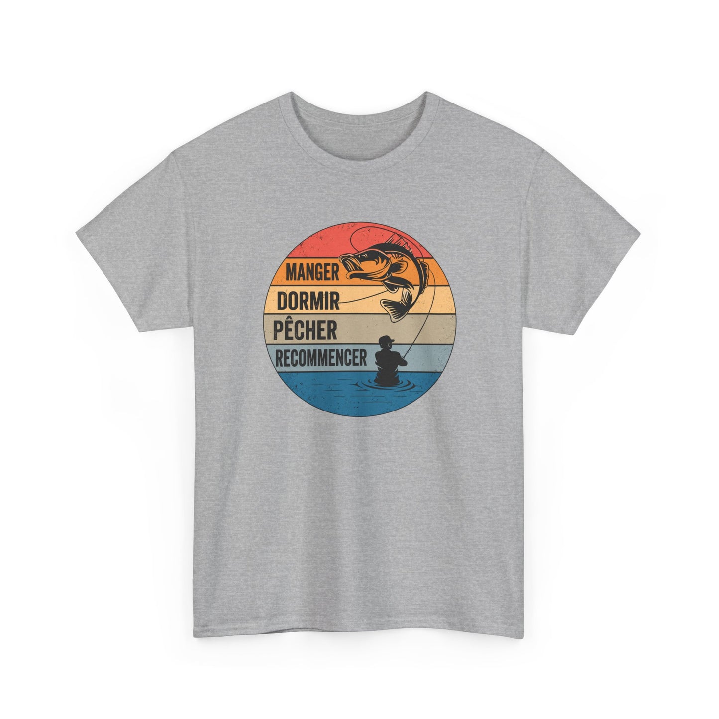 T-Shirt Pêche Homme et Femme – Cadeau Pêcheur Passionné – Pêche Poisson Canne à Pêche – Style Vintage Rétro – Idée Cadeau