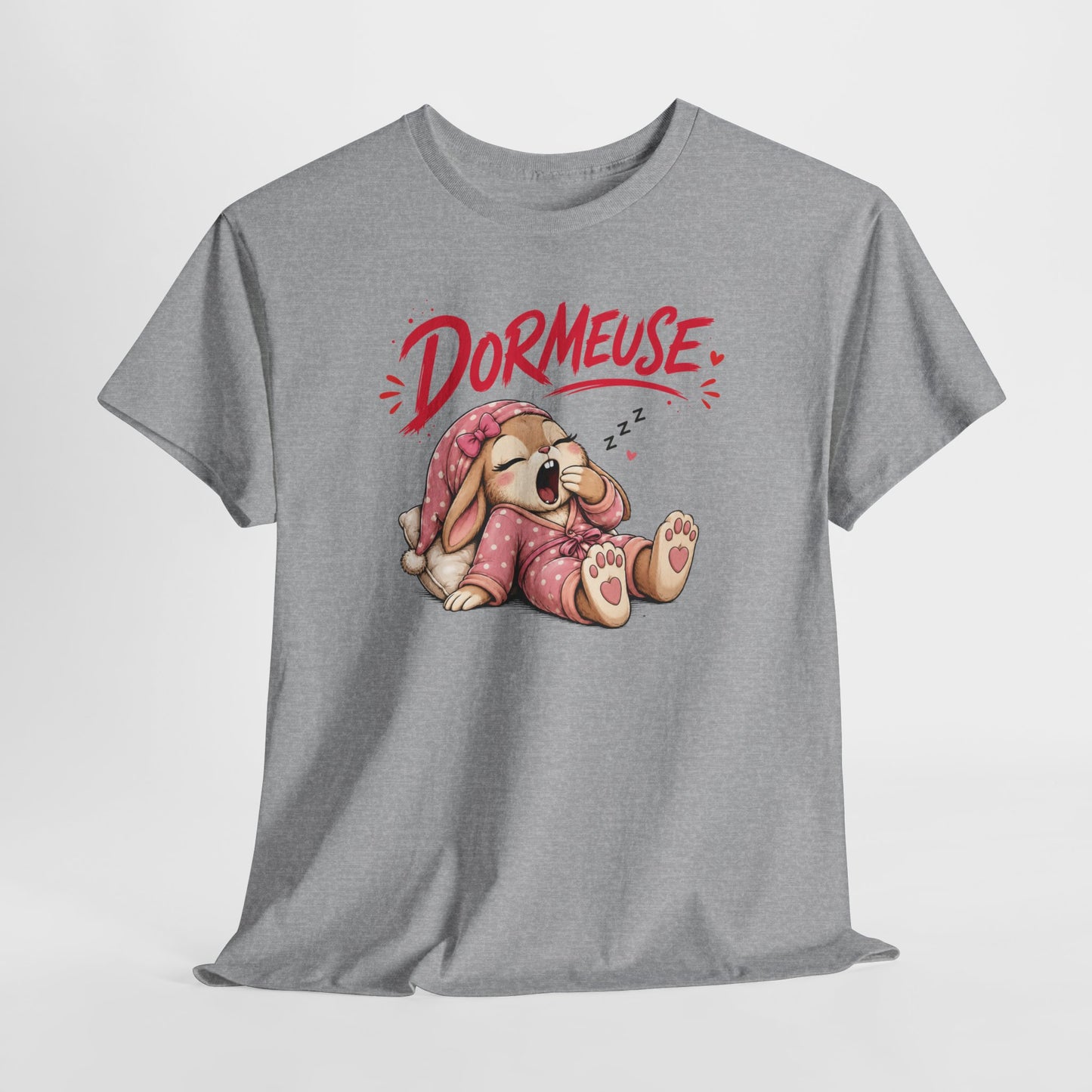 Tee-Shirt Dormeuse – Lapin Mignon Endormi – Cadeau Humour Femme Adulte Amatrice de Siestes