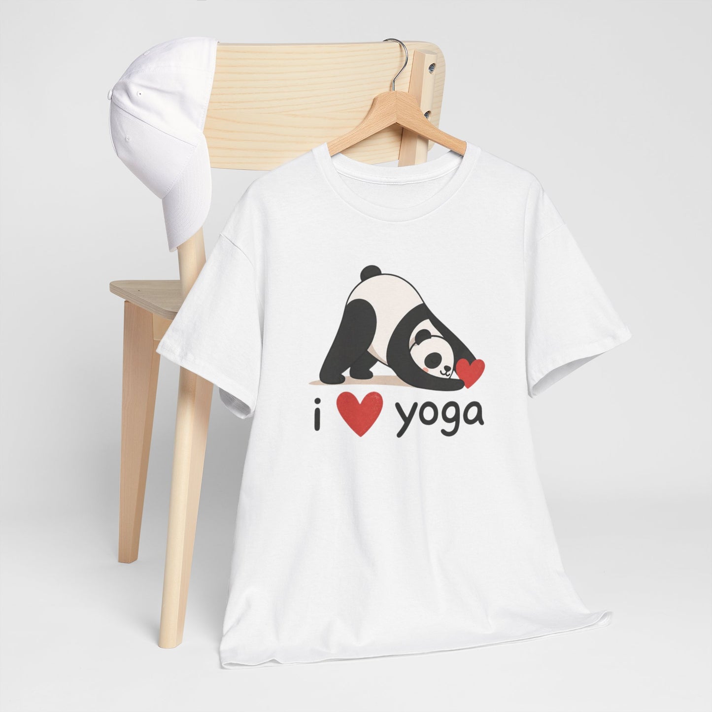 T-Shirt Yoga Panda Homme Femme – I Love Yoga – Tee Shirt Panda Kawaii Méditation Relaxation