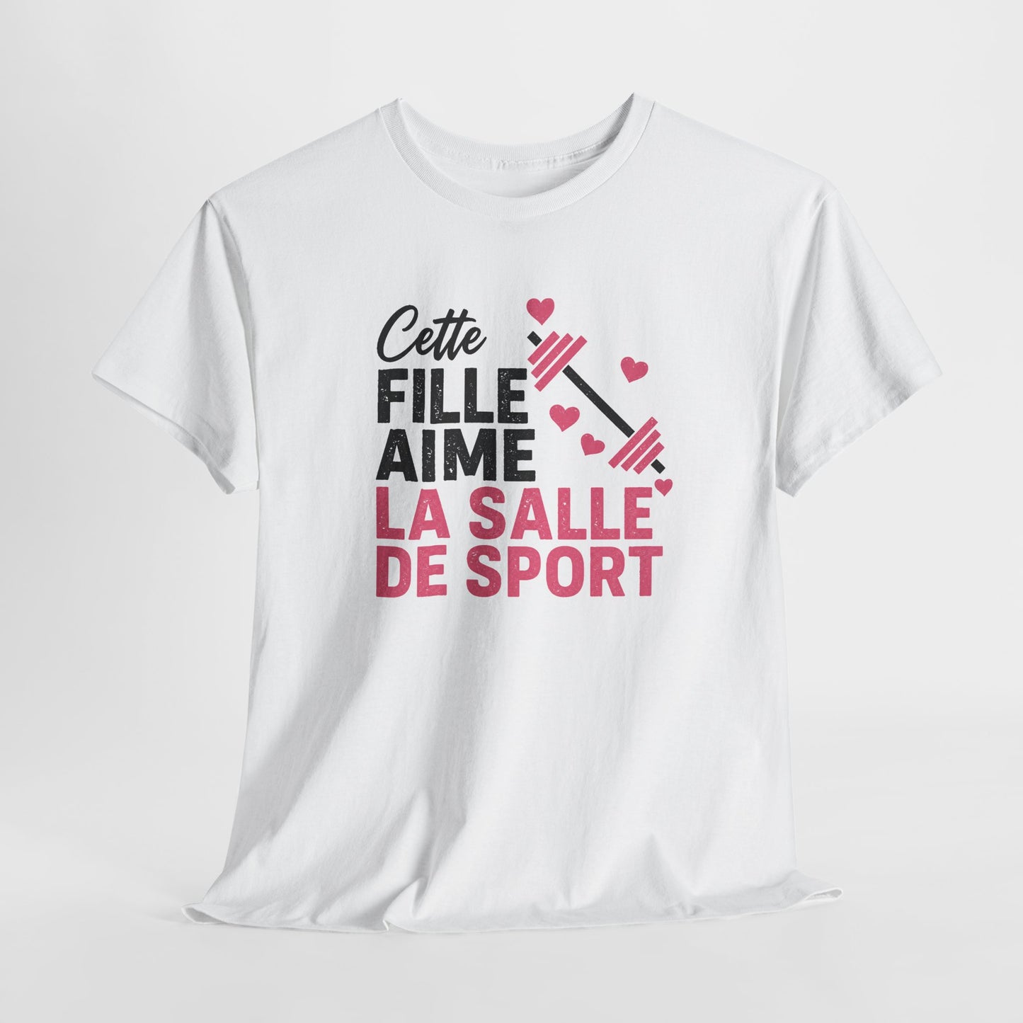 T-Shirt Fitness Femme – Musculation Haltères Sport Training – Cadeau Sportive Passionnée de Salle de Sport