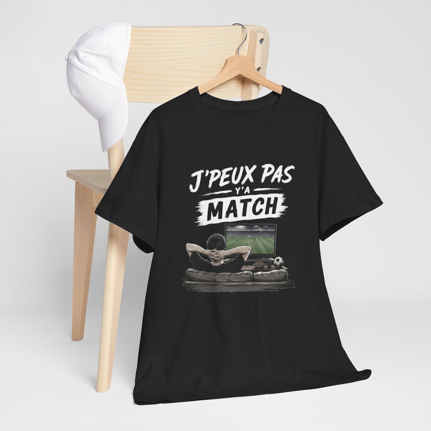 Tee Shirt Homme Football Supporter Cadeau Humour Match Fan de Foot Passion Football Télévision