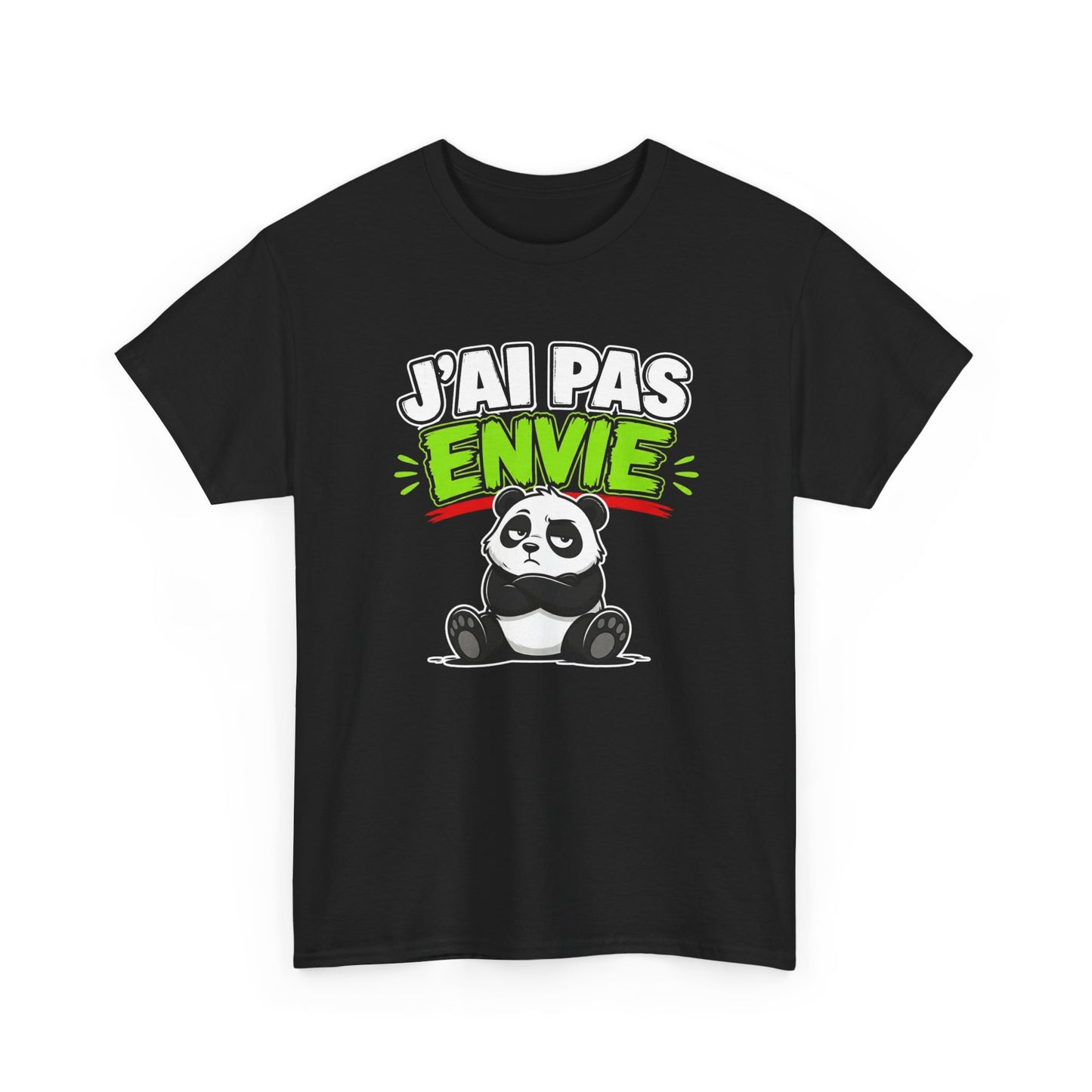 T-Shirt Humour Panda J’ai Pas Envie – Tee Shirt Drôle Adulte Flemme Mauvaise Humeur Citation Fun Cadeau Collègue Homme Femme
