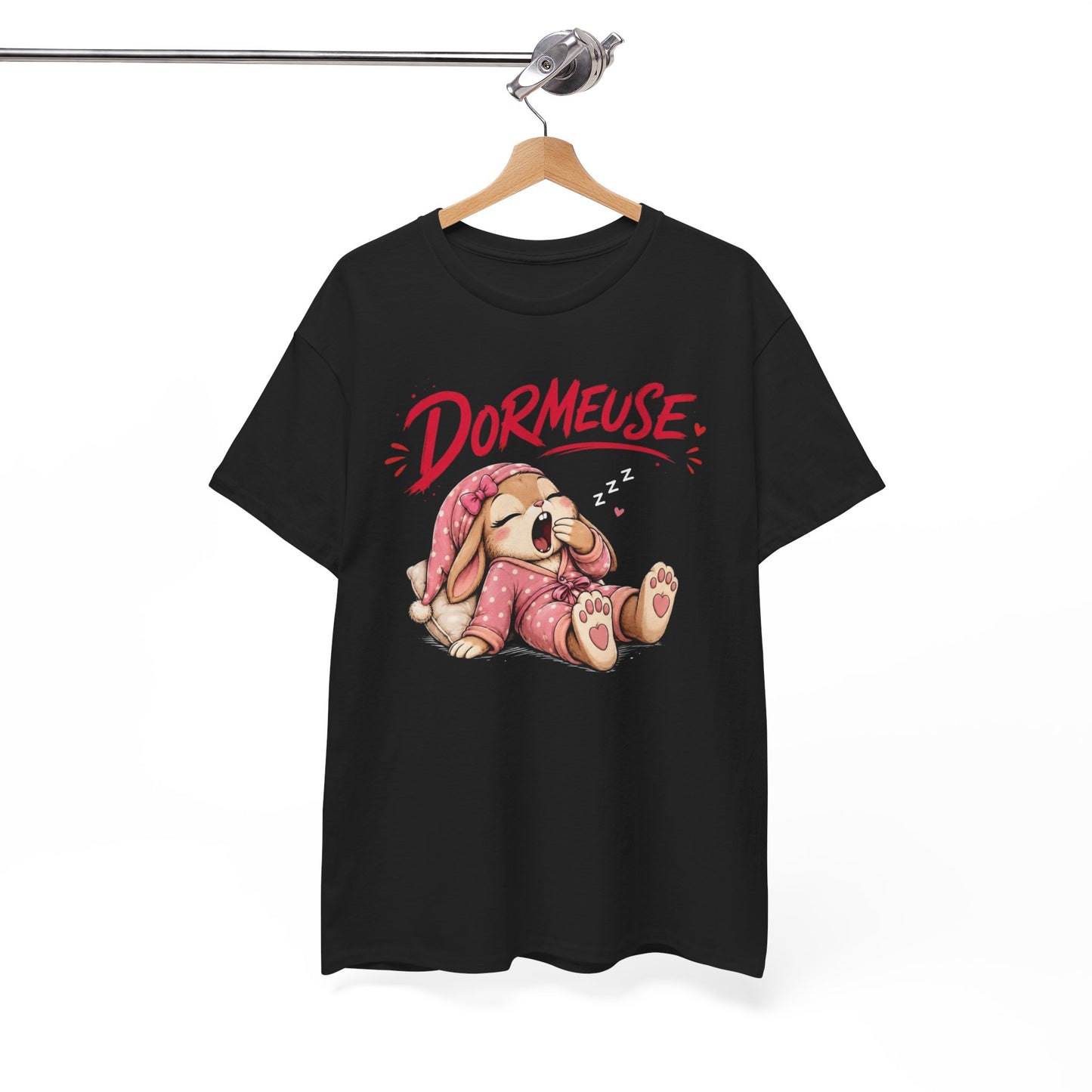 Tee-Shirt Dormeuse – Lapin Mignon Endormi – Cadeau Humour Femme Adulte Amatrice de Siestes