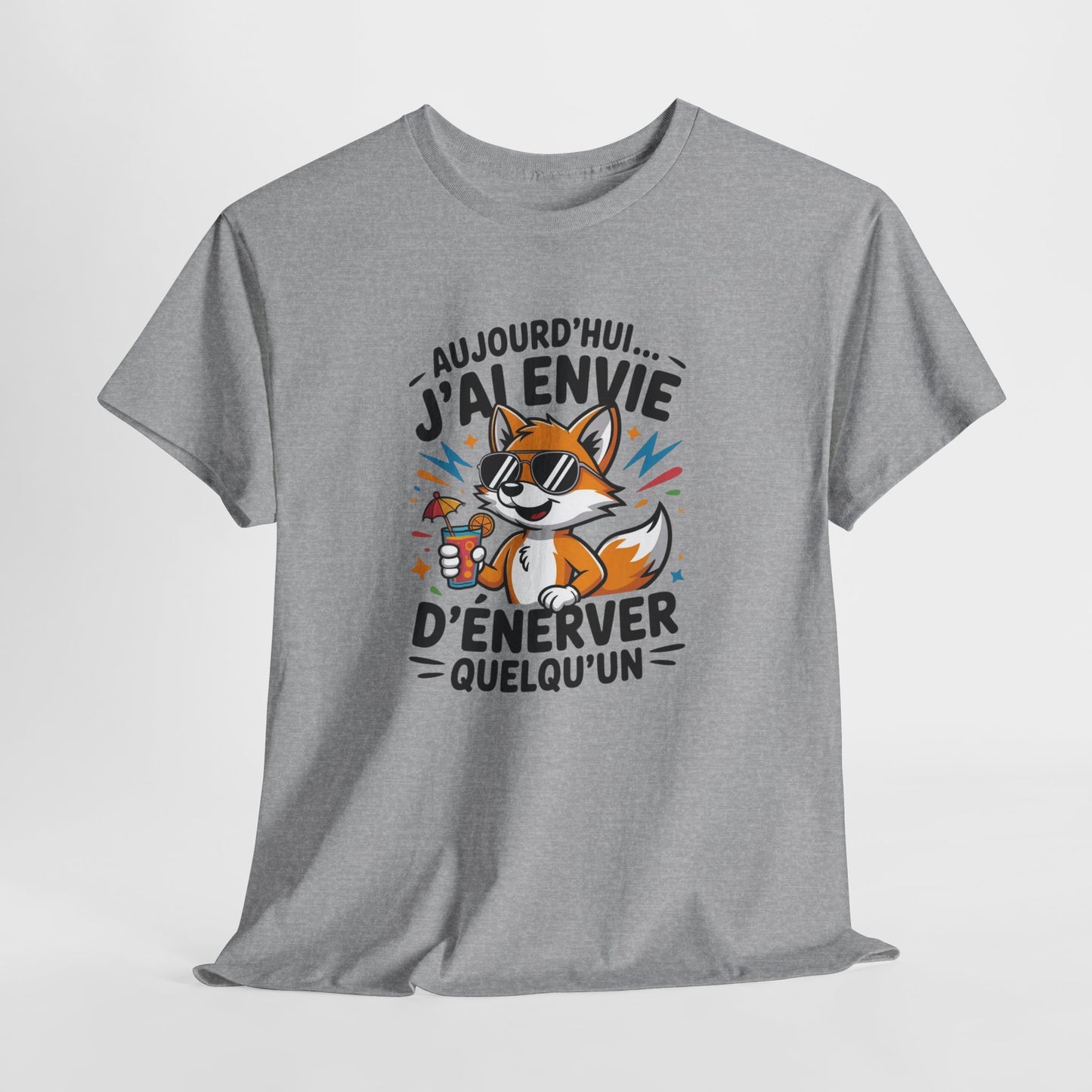 T-Shirt Humoristique Renard Homme Femme – Tee Shirt Drôle Sarcastique – Cadeau Fun Adulte Noir Blanc Gris