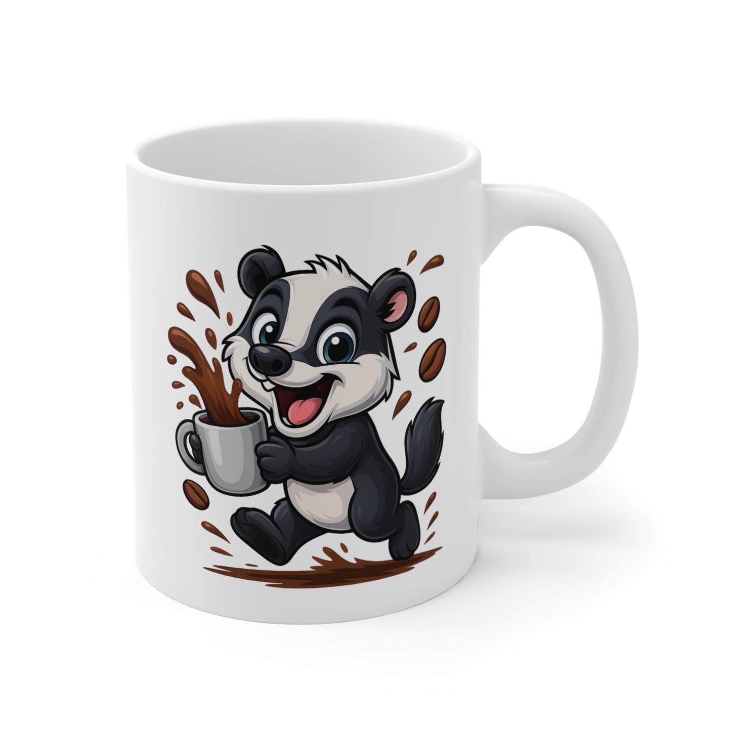 Tasse Blaireau Amusant – Mug Café Cartoon Céramique 325ml – Cadeau Original Animal Mignon
