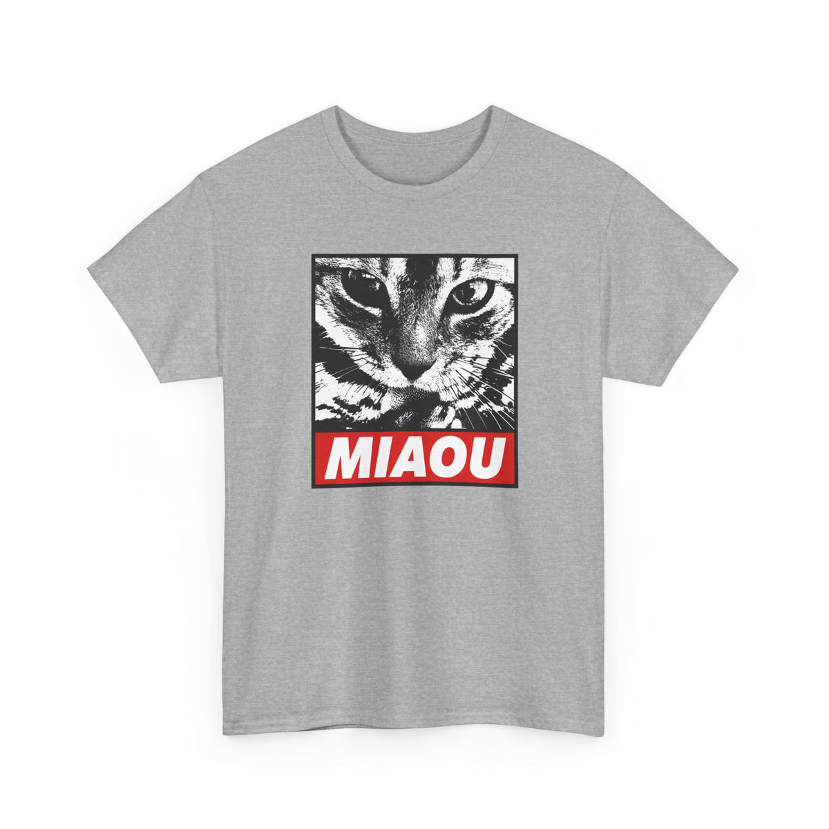 Tee Shirt Chat Homme Femme – Portrait Félin Noir et Blanc – Idée Cadeau Amoureux des Chats Humour Miaou Passion Féline