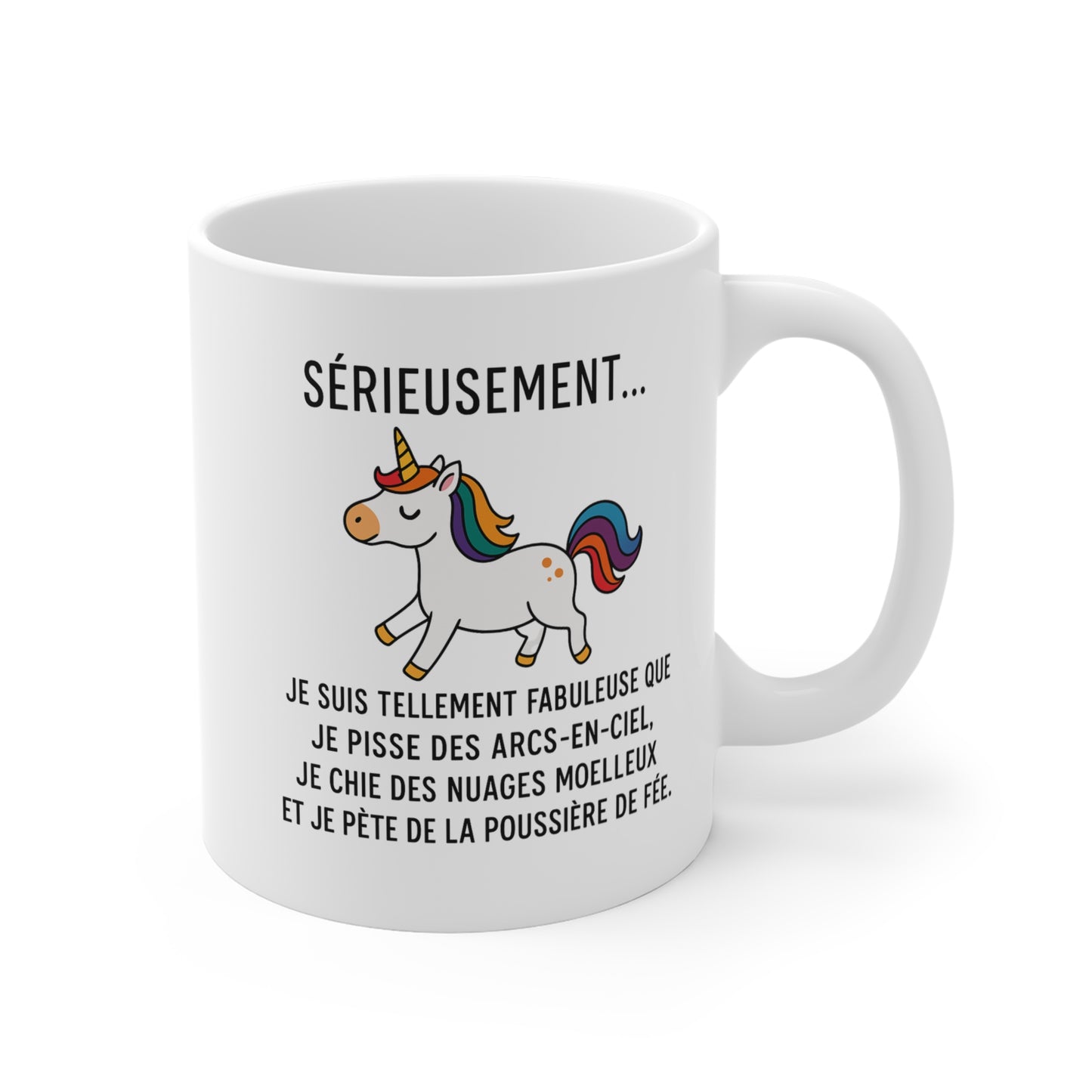 Mug Licorne Drôle – Tasse Humour Fabulouse Arc-en-Ciel – Idée Cadeau Amie, Femme, Anniversaire 325ml