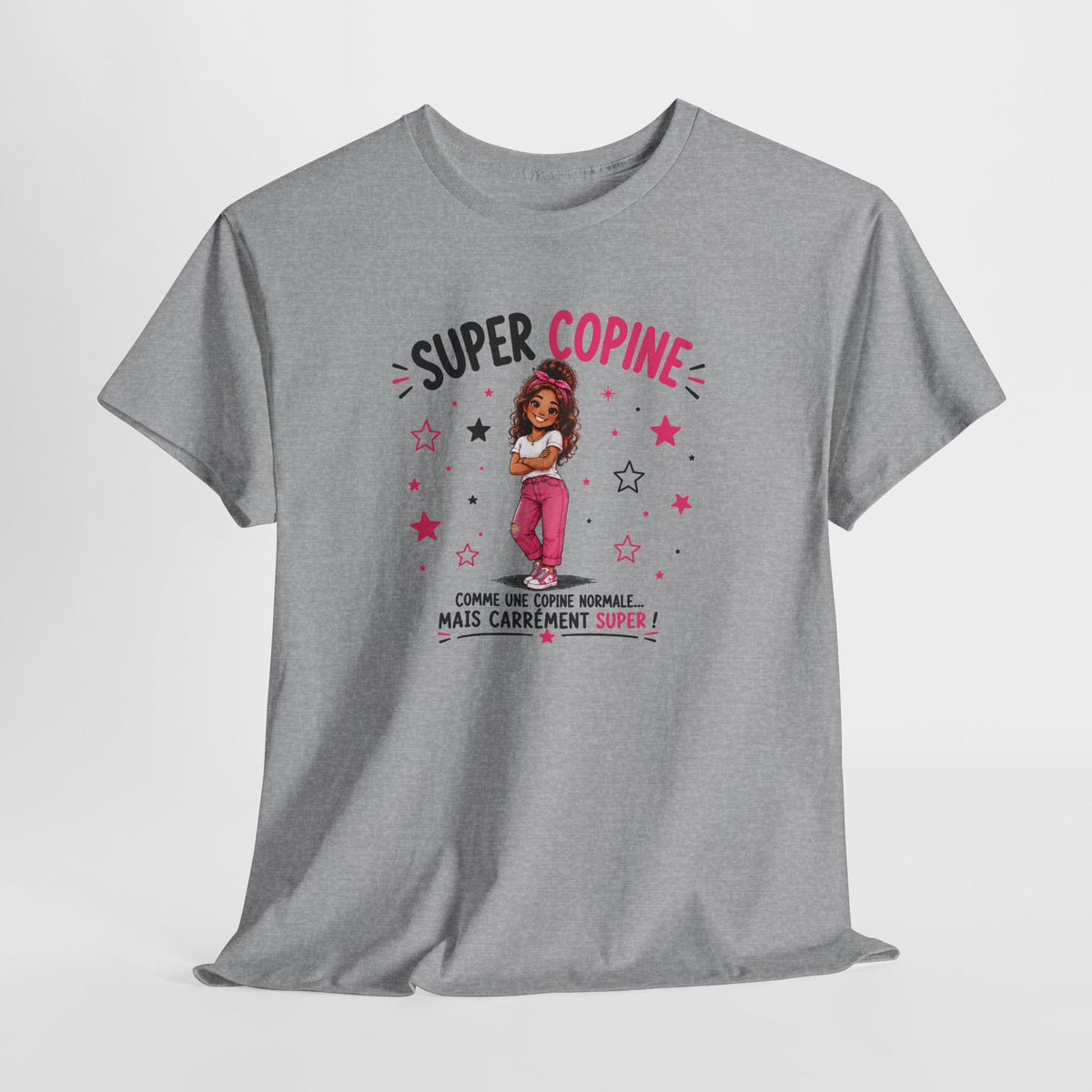 Tee Shirt Super Copine Femme – Comme une Copine Normale Mais Carrément Super – T-Shirt Humour Cadeau Amitié Amie