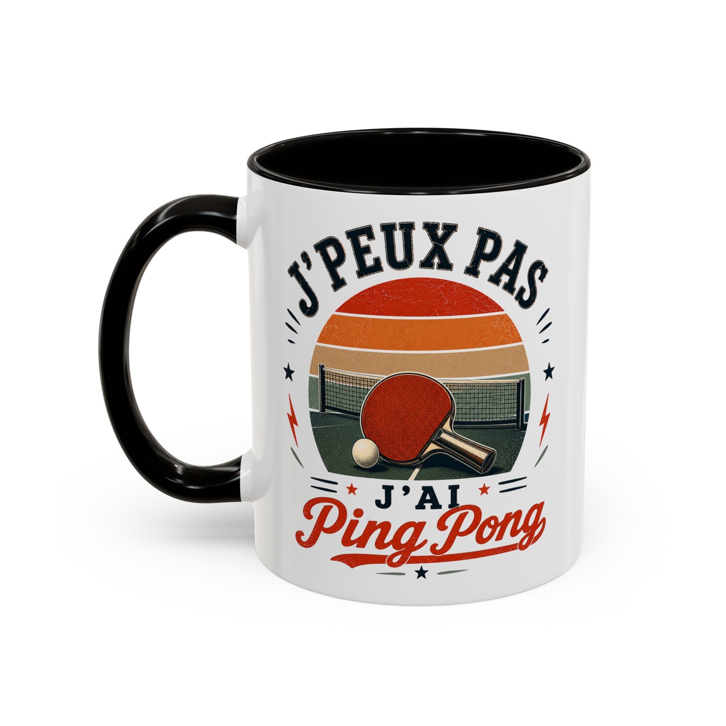 Tasse J’Peux Pas J’Ai Ping Pong – Mug Tennis de Table Vintage Humoristique – Cadeau Joueur Homme Femme 325ml