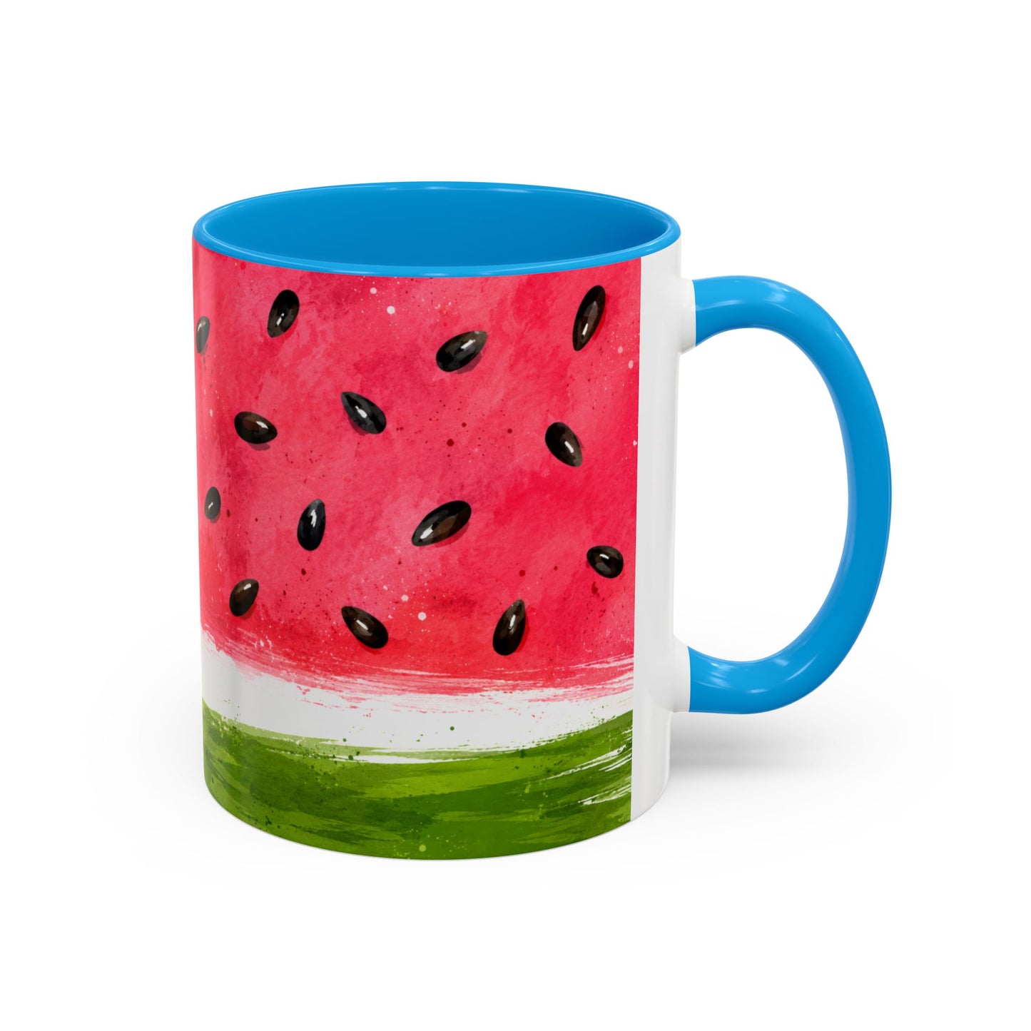 Tasse Pastèque Aquarelle – Mug Fruit Rouge et Vert – Cadeau Été Gourmand Homme Femme 325ml