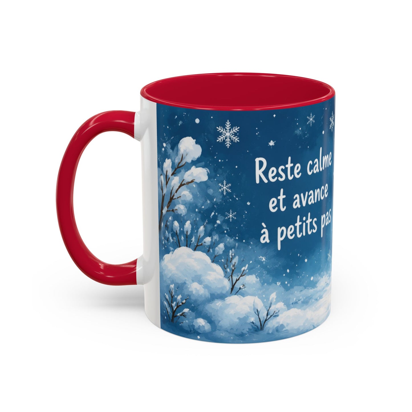Tasse Reste Calme et Avance à Petits Pas – Mug Pingouin Motivation Positive Hiver 325ml
