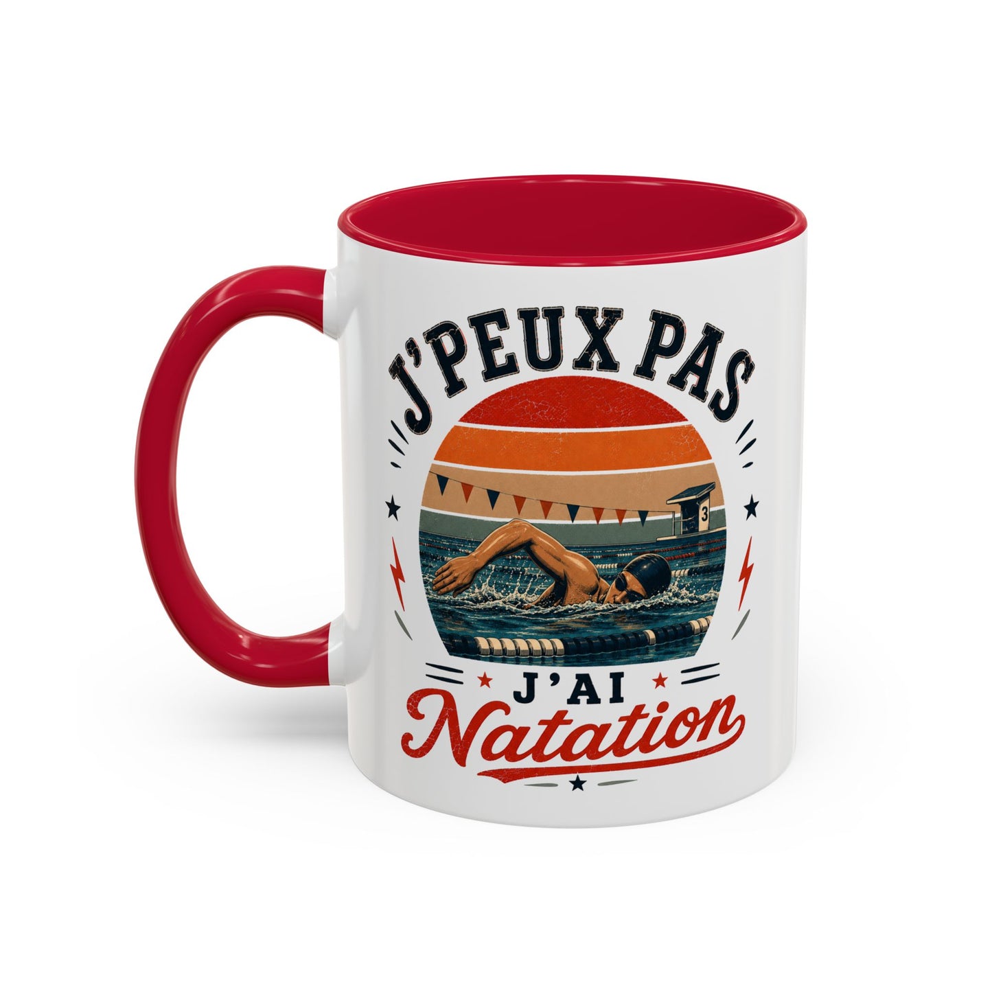 Tasse J’Peux Pas J’Ai Natation – Mug Nageur Vintage Humoristique – Cadeau Passion Natation Homme Femme 325ml
